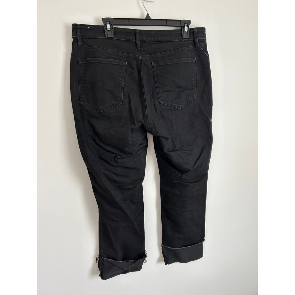 Loft Curvy Straight Black High Waist Crop Jeans 32 / 14 - Picture 7 of 10